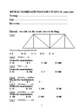 Đề trắc nghiệm môn Toán Lớp 3 - Tuần 9+10 - Trường TH Xuân Châu